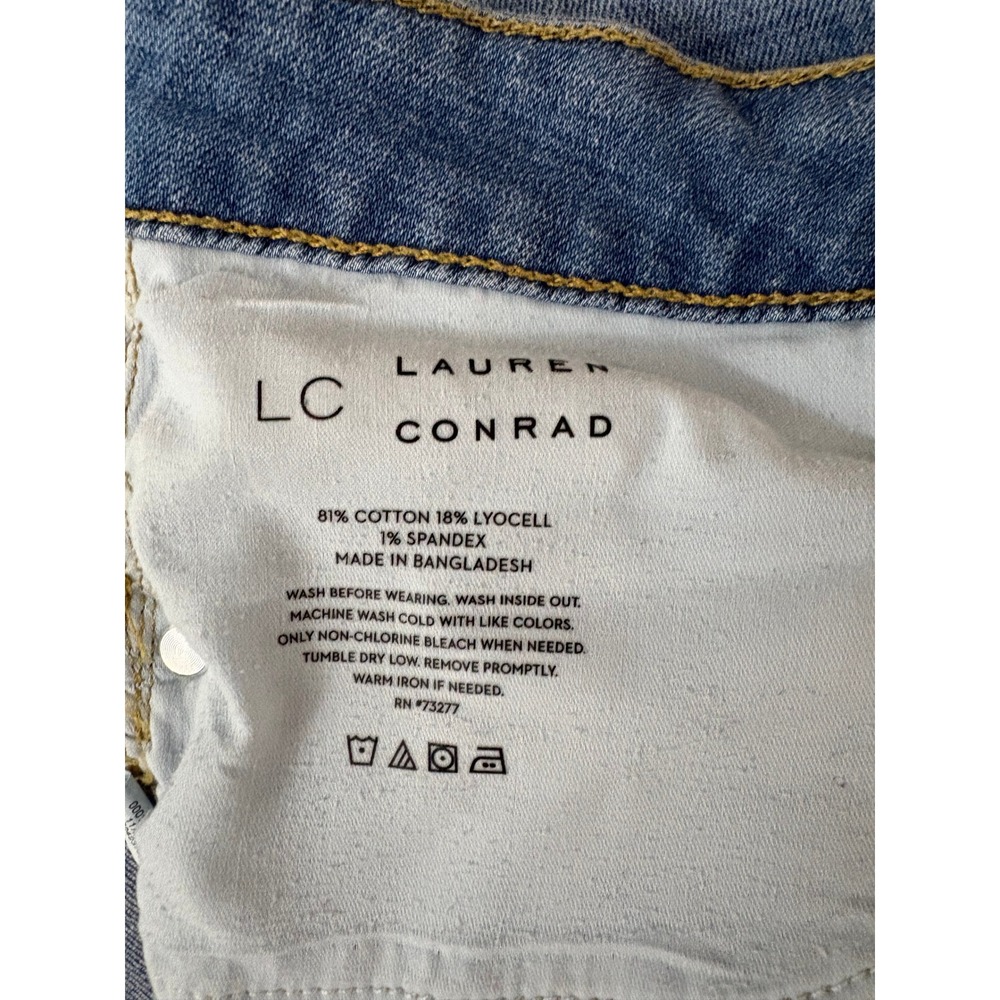 LC Lauren Conrad Womens Wide Leg High Rise Blue Denim Jeans Size 16 Medium Wash - Picture 6 of 8